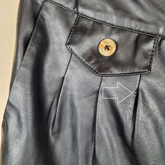 Blank NYC Faux Leather Pleated Trousers Cropped Pants Black Size 26 - Picture 11 of 14